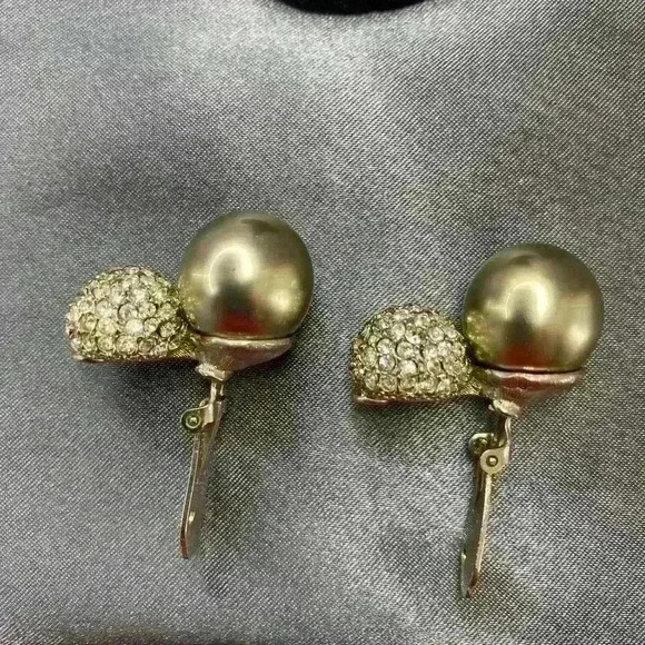 Kenneth Jay Lane KJL believed to be Vintage 80s era clip on earrings - Picture 2 of 5